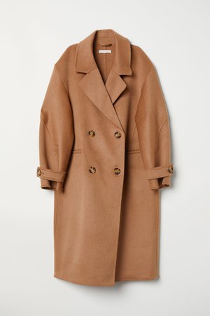 Пальто из смесового кашемира - Темно-бежевый - Женщины | H&M RU