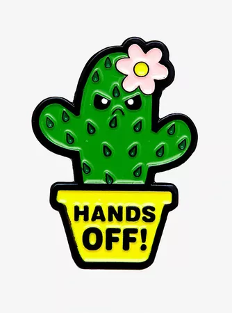 Hands Off Cactus Enamel Pin
