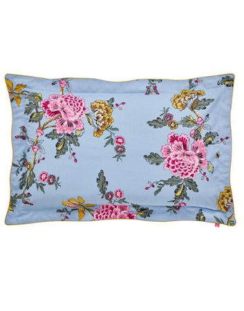 Light blue chinoise floral oxford null Pillowcase , Size One Size | Joules UK