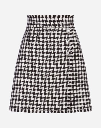 Skirts: pencil & flared skirts - Women | Dolce&Gabbana - HOUNDSTOOTH SKIRT
