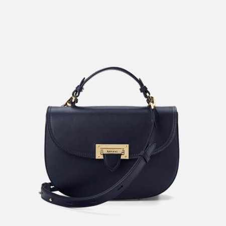 Aspinal of London, Letterbox Saddle Bag in Navy