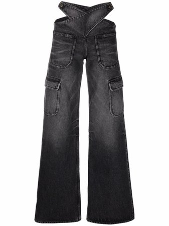 Courrèges cut-out Detail wide-leg Jeans - Farfetch