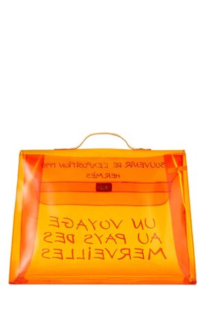 Hermes Limited Edition Orange Vinyl L'Exposition 1997 Kelly 40cm - What Goes Around Comes Around