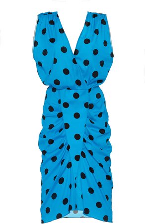 Art Dealer Christy Silk Polka Dot Midi Dress Size: XS
