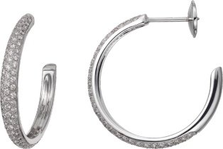 CRN8515087 - Etincelle de Cartier earrings, medium model - White gold, diamonds - Cartier