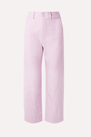 Merida Cropped Cotton Wide-leg Pants - Lilac