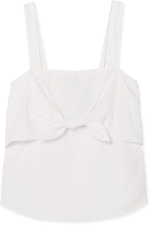 Tie-front Cotton And Modal-blend Camisole - White