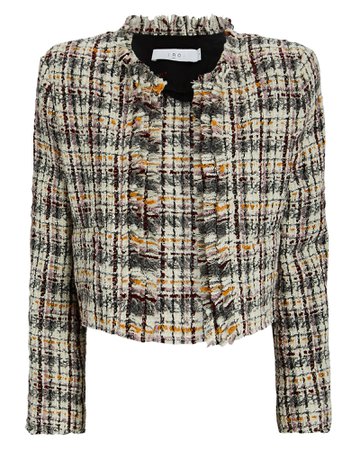 IRO Msita Frayed Bouclé-Tweed Jacket | INTERMIX®