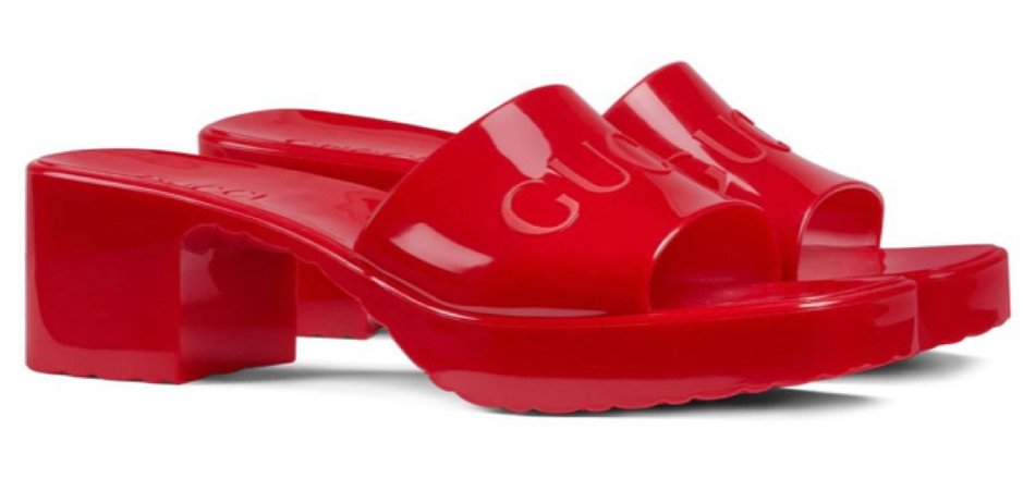 Gucci red slides