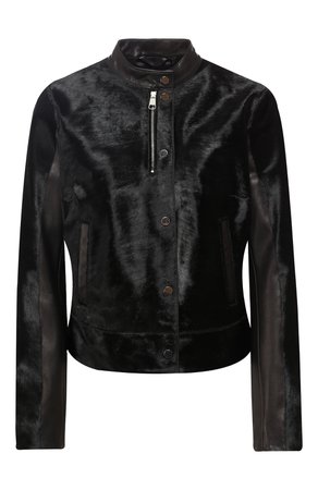 Женская черная кожаная куртка с меховой отделкой BOSS — купить за 89000 руб. в интернет-магазине ЦУМ, арт. 50396395