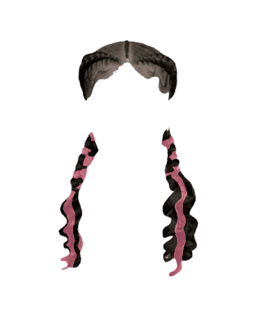 Black and Pink Curly Braided Hair (Dei5 edit)