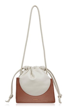 Pouchy Two-Tone Leather Bucket Bag by Yuzefi | Moda Operandi