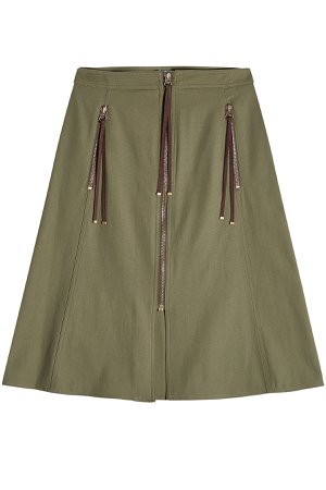 Midi Skirt with Zipper Front Gr. FR 42