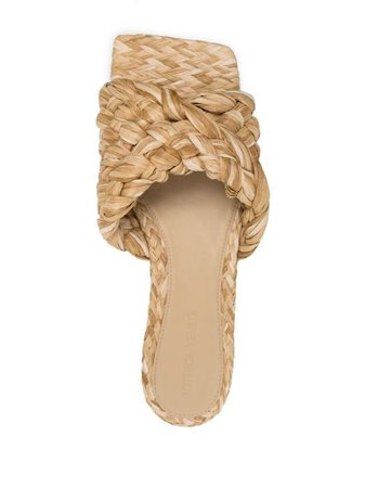 Shop brown Bottega Veneta Stretch Intrecciato flat sandals with Express Delivery - Farfetch