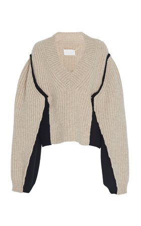 Deconstructed Ribbed Knit Wool Sweater by Maison Margiela | Moda Operandi