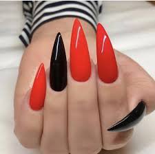 black and red nails