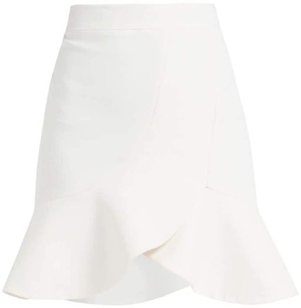 Nakia White Cotton Skater Mini Skirt