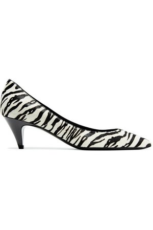 Saint Laurent | Charlotte zebra-print calf hair pumps | NET-A-PORTER.COM