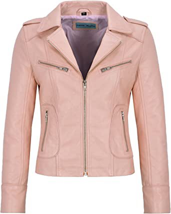 baby pink leather jacket