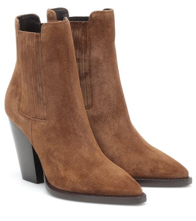 Saint Laurent - Theo 95 Suede Ankle Boots | Mytheresa