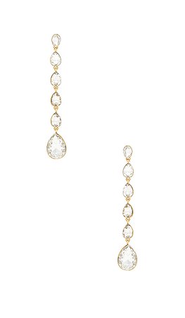 Ettika Crystal Drop Earrings in Clear & Gold | REVOLVE