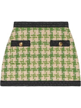Shop Gucci Houndstooth mini skirt with Express Delivery - FARFETCH