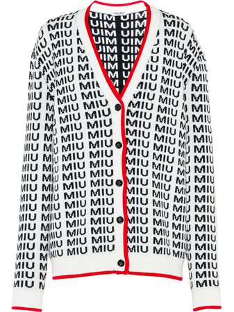 Miu Miu Logo Buttoned Cardigan - Farfetch