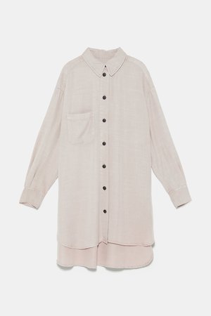 LONG BUTTONED SHIRT - NEW IN-WOMAN-NEW COLLECTION | ZARA United States cream