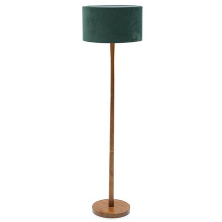 Wood Floor Lamp with Green Velvet Shade by Drew Barrymore Flower Home - Walmart.com - Walmart.com