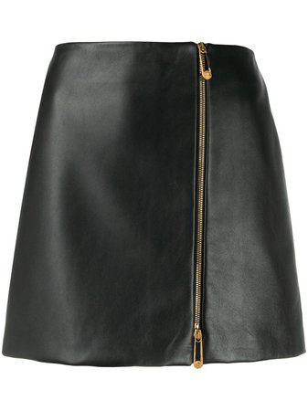 Versace asymmetric-zip A-line skirt