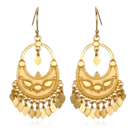 satya Gold Veils - Petal Chandelier indian Earrings