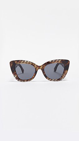 Fendi Logo Narrow Cat Eye Sunglasses | SHOPBOP