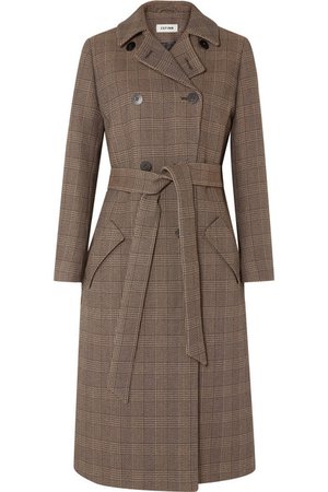 Cefinn | Sullivan belted Prince of Wales checked cotton-blend trench coat | NET-A-PORTER.COM