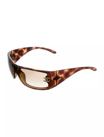 Chanel Interlocking CC Logo Shield Sunglasses - Brown Sunglasses, Accessories - CHA1002868 | The RealReal