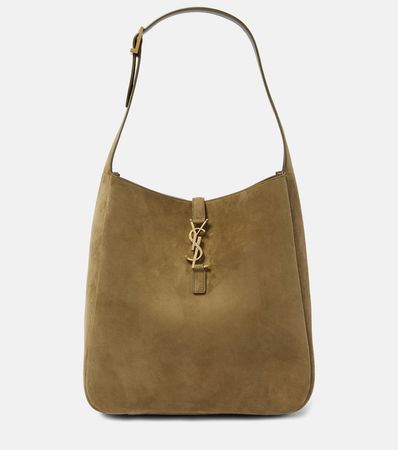 Le 5 A 7 Large Suede Tote Bag in Green - Saint Laurent | Mytheresa