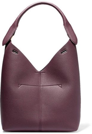 Bucket Small Textured-leather Tote - Plum
