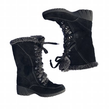 black sherpa winter boots