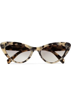 Miu Miu | Cat-eye crystal-embellished tortoiseshell acetate sunglasses | NET-A-PORTER.COM