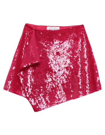 hot pink sequin mini wrap skirt