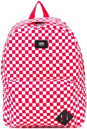 check-print branded backpack