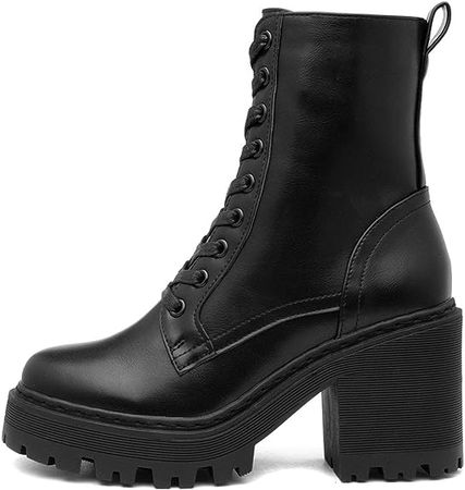 Lilley Womens Black Heeled Lace Up Boot: Amazon.co.uk: Fashion