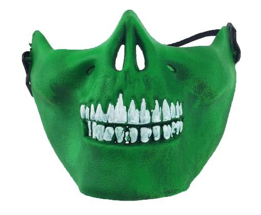 Zombie Apocalypse Mask Green Halloween Half Skull Mask - Halloween And Day Of The Dead Masks