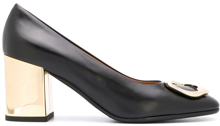 Abstract Buckle Pumps