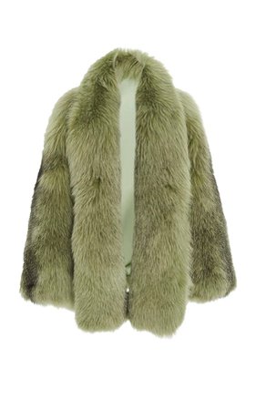 sally lapointe shawl collared fox fur coat