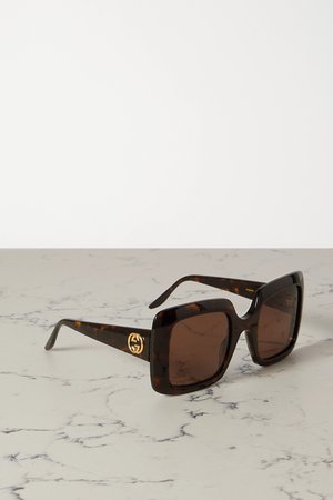 Tortoiseshell Square-frame tortoiseshell acetate sunglasses | Gucci | NET-A-PORTER