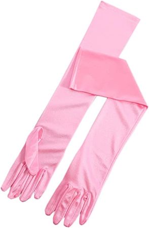 Amazon.com: BlackSunnyDay Women's 1920s 19" Elbow Length Long Satin Gloves for Opera Party Bridal Wedding Dance Cosplay Costumn Accessories (pink) : Clothing, Shoes & Jewelry