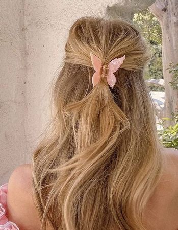Half-Up Half-Down with Butterfly Clips