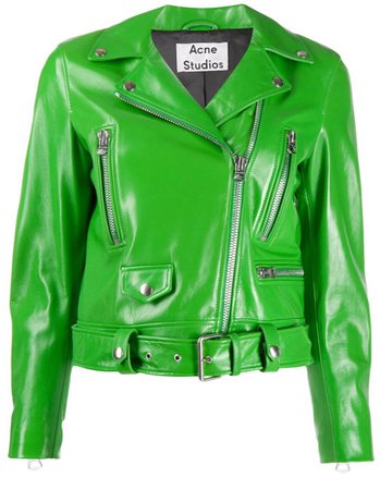 yellow-green leather jacket 1