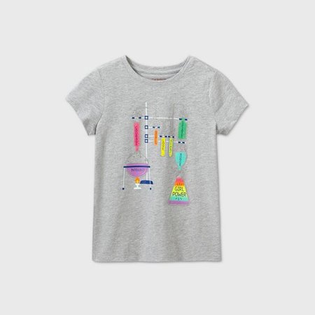 Girls' Short Sleeve Science Girl Power Graphic T-Shirt - Cat & Jack™ Gray : Target