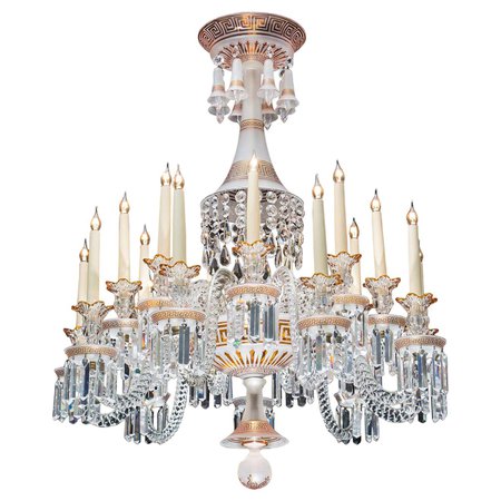 Rare 19th Century 18-Light Crystal Chandelier by Baccarat For Sale at 1stDibs